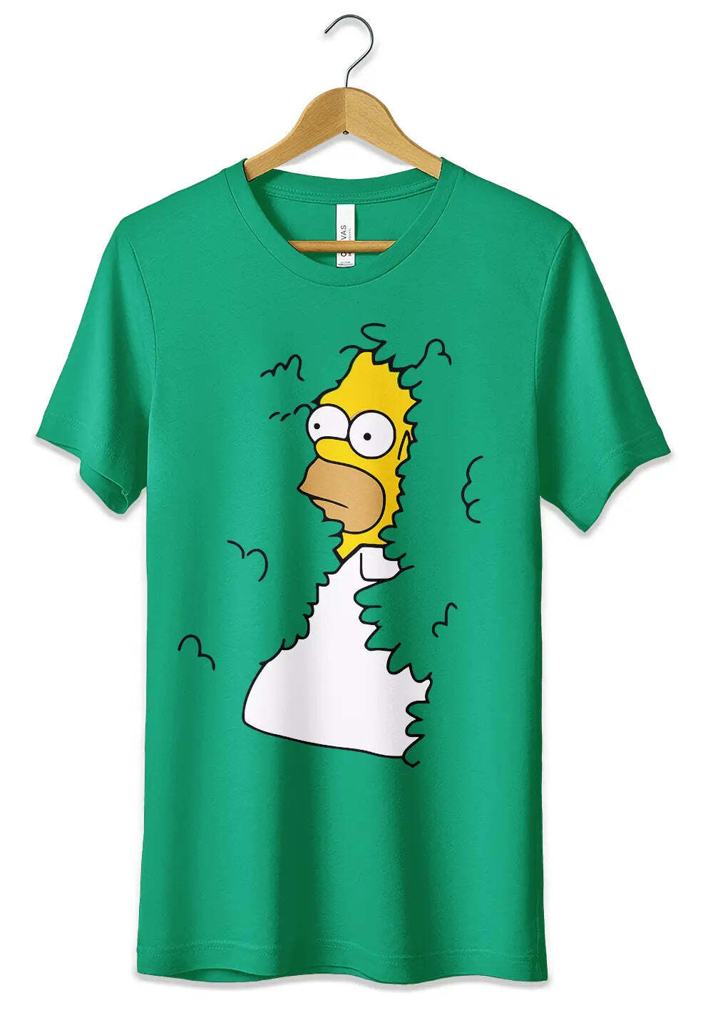 T-Shirt Maglietta Homer Cespuglio Tshirt The Simpson Divertente Unisex Verde