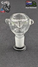 14mm Male Slide Tobacco Bowl Glass for Water Pipes - Round Clear
