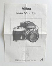 Nikon Nikkor 50mm f/1.4 Ai Lens Instruction Manual multi-language