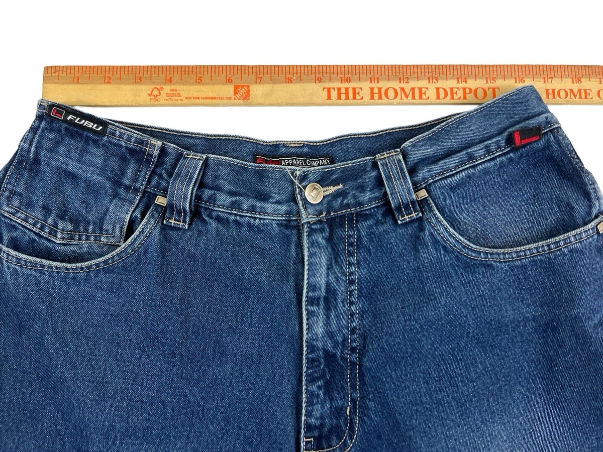Vintage FUBU Jeans Men 36 Blue Baggy Double Knee Hip Hop Vintage FUBU Jeans Men 36 Blue Baggy Double Knee Hip Hop