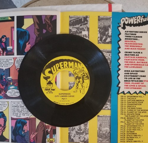 1978 Vintage Superman Book and Record Set, Peter Pan, Power Records, PR34 - Bild 8 von 8