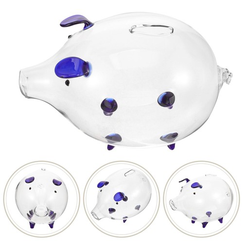 Glass Piggy Bank Child Living Room Decor Save Spend Share Money Jar - Picture 2 of 12