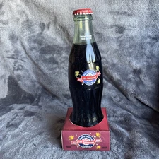 Coca Cola Collectible Commemorative Bottle On Display Box, full