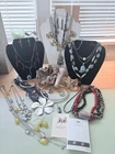 Vintage Mixed Jewelry Lot 30 Pc Various Styles Gems Sterling 925 Turquoise Names
