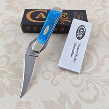 Case XX Sawcut Jigged Caribbean Blue Bone Russlock Stainless Pocket Knife 25589