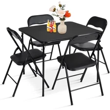 Homy Casa 5-Piece Folding 1 Table and 4 Chair Set Dining or Card Game Set Indoor