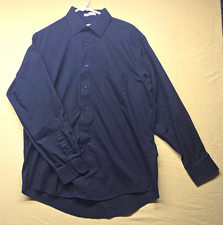 Pierre Cardin Black Solid Tailored Dress Shirt L 16-16 1/2 34/35 Pockets
