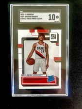2022-23 Panini Donruss Shaedon Sharpe Rr Purple Press Proof Sgc 10 Rc 199