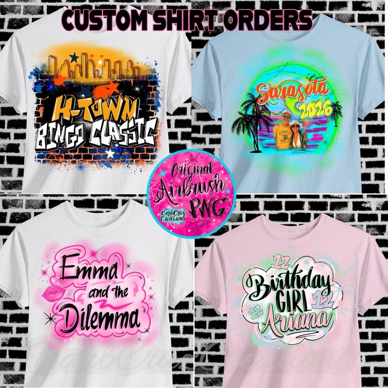 Unisex Kids Size large airbrush graffiti custom Cotton Graphic Print T-Shirt