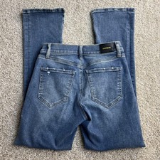 Express Skyscraper Bootcut Jeans Womens 6R Medium Wash Mid Rise Distressed Denim