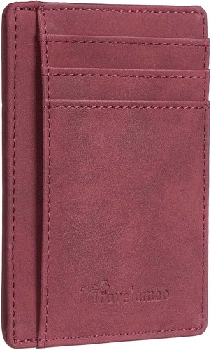 Travelambo Slim Wallet Front Pocket Minimalist Leather RFID Blocking Medium Size - 第 28/45 張圖片