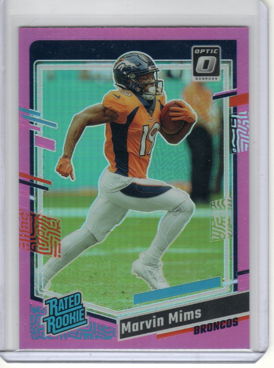 Marvin Mims 2023 Panini Donruss Optic Rated Rookie RC Pink Prizm #231 Broncos