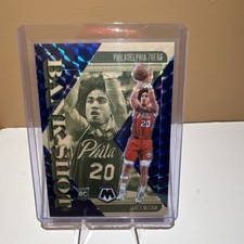 2024-25 Panini Mosaic - Bank Shot Jared McCain #15 Blue Mosaic Prizm /199 (RC)