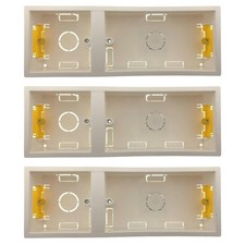 3 x Tower TDL3521 Dry Lining Wall Boxes 35 mm Deep - Dual 2+1 Gang