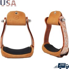 Lightweight Aluminum Western Stirrups Anti-Slip Grip Durable Comfort Fit New