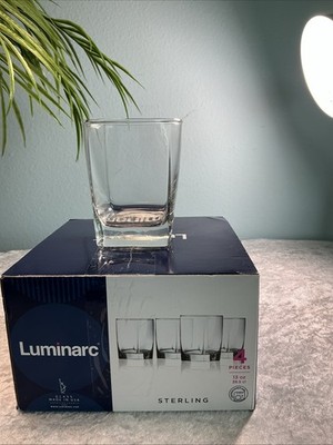 Set Of 4 Luminarc Sterling 13 Oz  Old Fashioned Rocks  Whiskey Glasses