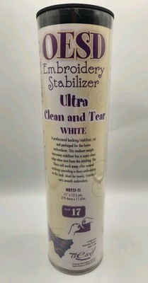 OESD Embroidery Stabilizer Ultra Clean and Tear White #17 HBT17-11 11''x12.5'' yds