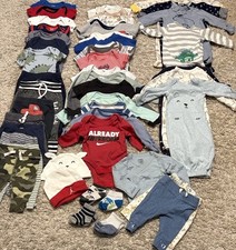 Baby Boy Newborn 0-3 Month 44 Piece Clothing Lot