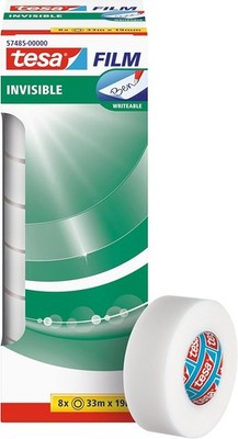 tesa invisible Klebeband matt unsichtbar 33 m x 19 mm 8er Pack