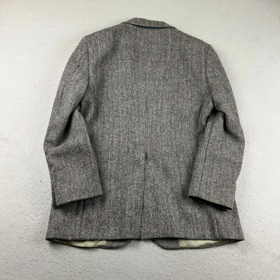 Blazer Harris Tweed Para Hombres 42 Gris Regular Pura Lana Escocesa Tejido a Mano Hebridrides * Foto 4 de 4
