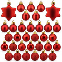 132 Weihnachtskugeln Rot Christbaumkugeln Set Christbaumschmuck Baumschmuck