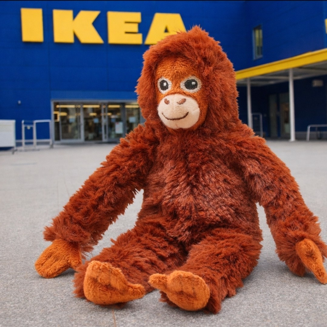 Ikea 8" Djungelskog Small Monkey Orangutan Plush Stuffed Bro