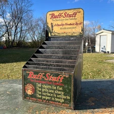 Vintage Ruff Stuff Tin General Store Counter Advertising Display Cabinet Indian