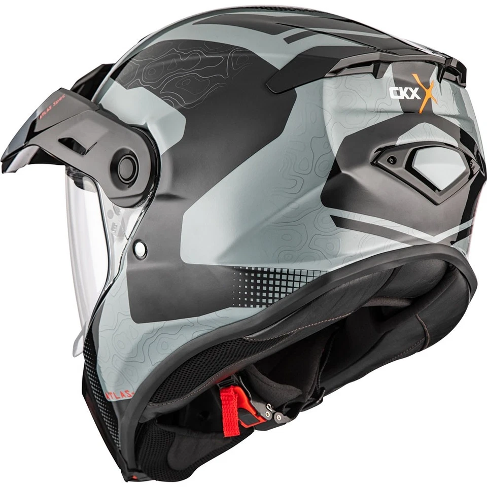 CKX Atlas Motorcycle Helmet Single Shield Quick Release Proclip Bedrock Gray Foto 3 de 4