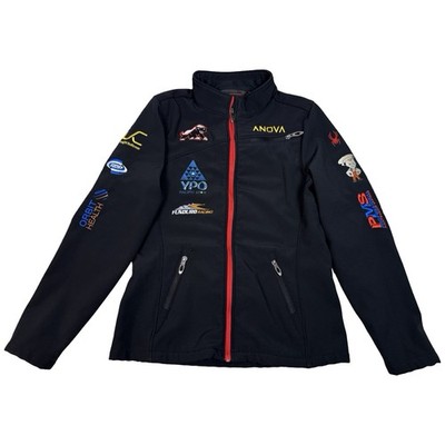 Spyder Jacket Womens Small Black Red Soft Shell Outdoors Anova Funduro Racing