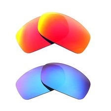 Walleva Fire Red Ice Blue Polarized Lenses For Maui Jim Peahi Sunglasses