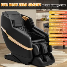 Black Full Body Zero Gravity Massage Chair Recliner Shiatsu,Heating,Foot Roller