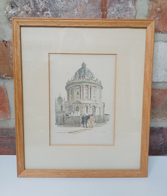 Antiker Druck Fred Richards Skizzen The Radcliffe Camera Oxford University 1923