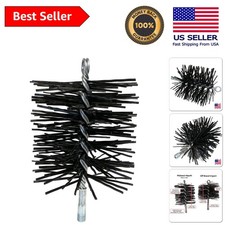 8-Inch Round Poly Chimney Cleaning Brush with Durable Steel Stem, Made in USA