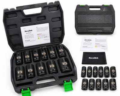 TecoTek 11pc Deep Impact Socket Set 1/2  Drive Metric 27-41mm CR-MO Case