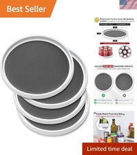 Set of 4, 10 Inch Non-Skid Lazy Susan Organizers - Turntable Rack for Cabinet...