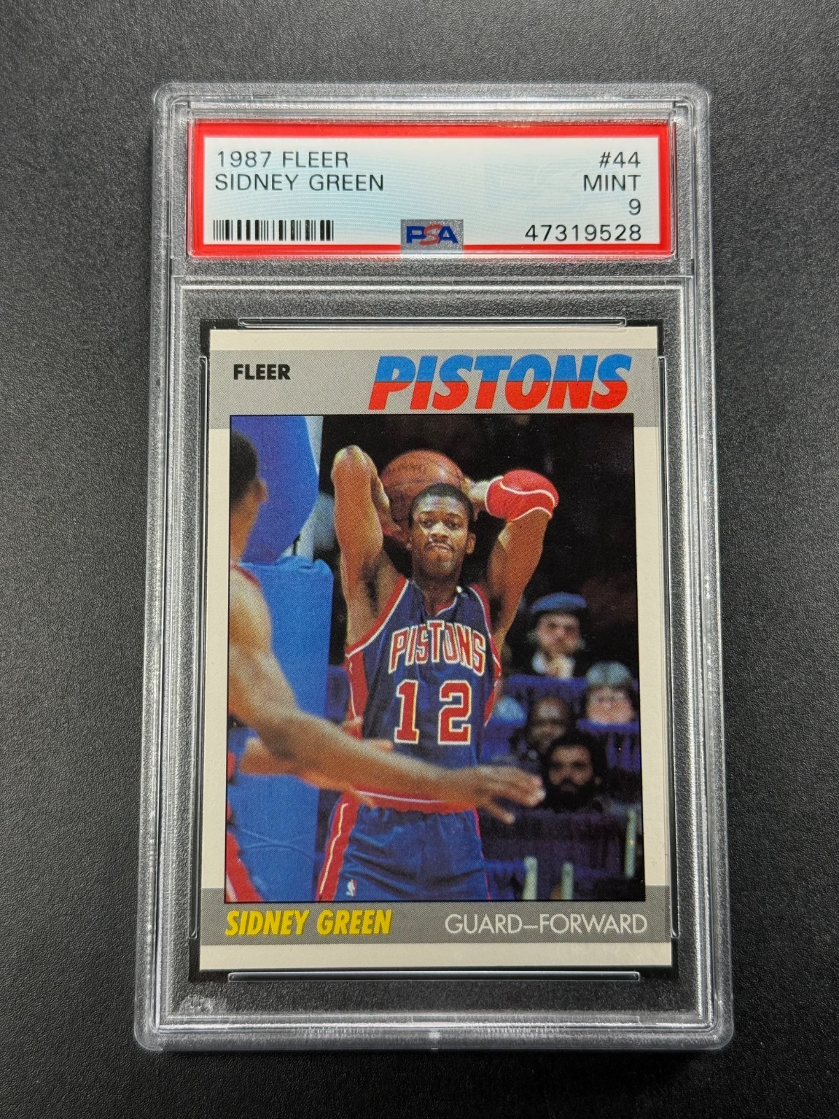 SIDNEY GREEN 1987 87-88 FLEER 44 CARD PSA 9 MINT NBA DETROIT PISTONS (SET BREAK)