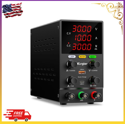 Variable DC Power Supply 30V 10A Adjustable Bench w/USB