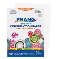 Prang Formerly SunWorks Construction Paper, 9" x 12", 50 Sheets 50-Count White