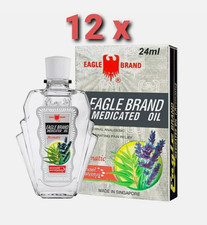 12X 24ml Eagle Brand White Aromatic Medicated Oil Headache Muscle Relief EXP2031