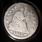 1853 Seated Liberty Quarter Silver Arrows & Rays Variety 25C United States