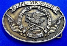 NRA National Rifle Assn. 2nd Amendment Gun Rights Vintage USA made Belt Buckle