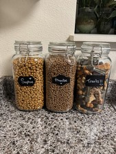 78Oz Glass Food Storage Jars with Airtight Clamp Lids 3 Pack Large Kitchen Canis