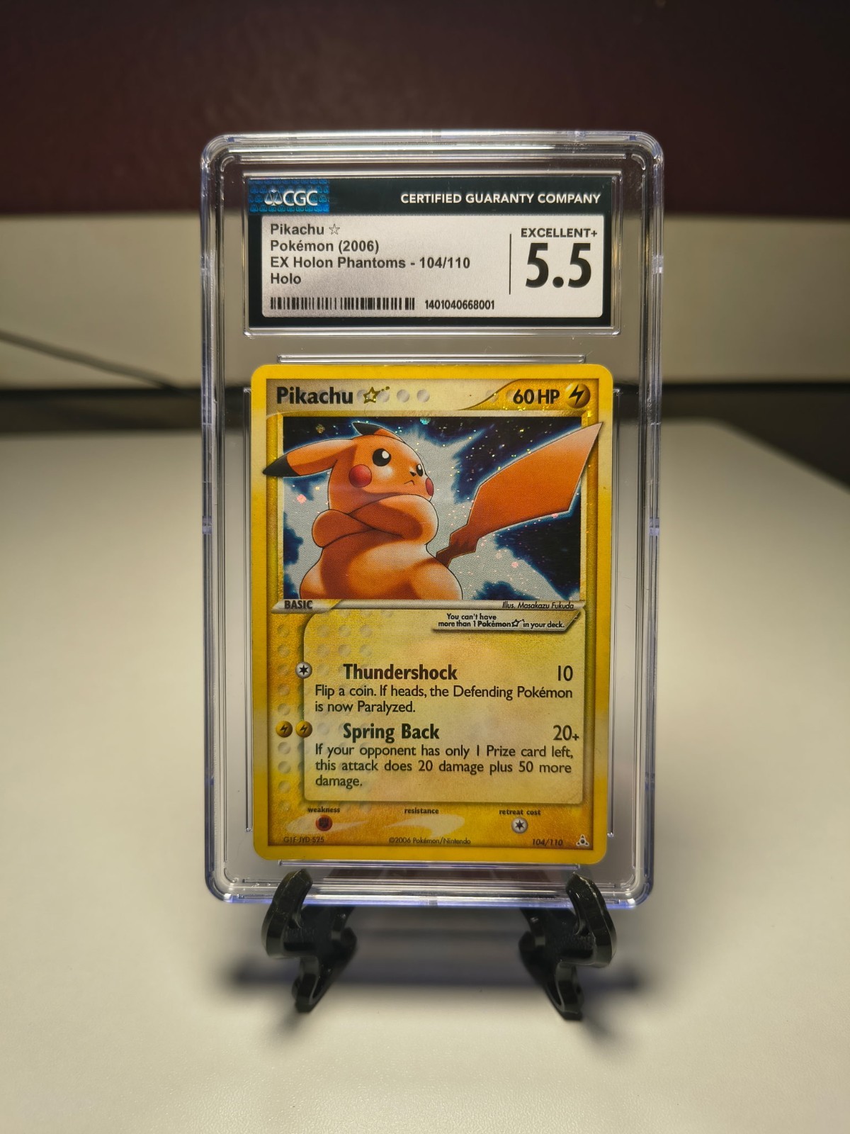 Pikachu 2006 Pokémon EX Holon Phantoms 104/110 Holo English CGC 5.5