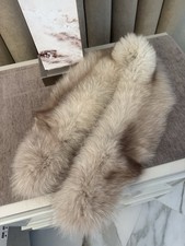 Real Fox Fur Clip On Collar Blue Fox