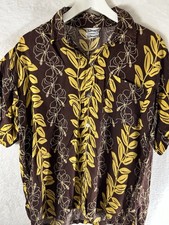 Hamakua Hawaiian Shirt Medium Rayon Floral Casual Biz Free Shipping Vintage