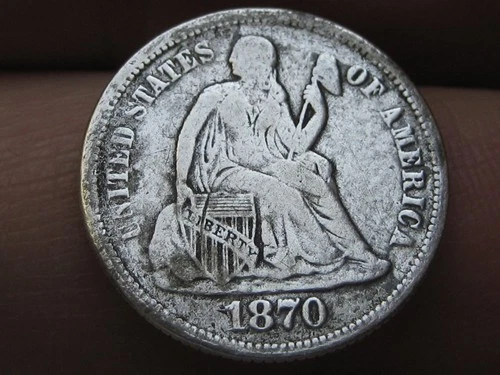 1870-P Seated Liberty Dime — photo from the most recent tracked eBay sale