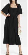 A New Day Womens Plus Size 1x Black Dress Open Midi Back NEW
