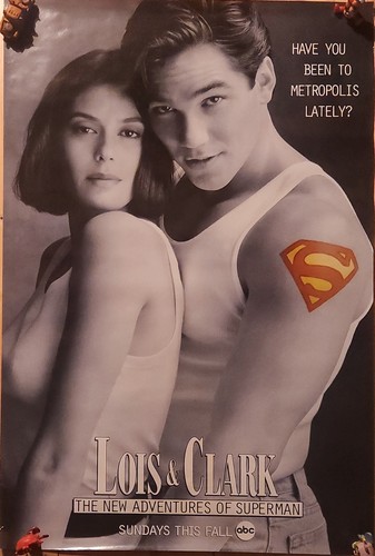 1993 ABC Lois & Clark New Adventures of Superman Promo Poster 24"x36" vintage