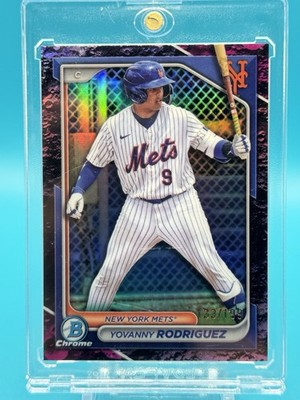 2024 BOWMAN CHROME YOVANNY RODRIGUEZ FUCHSIA LUNA REFRACTOR RC #/199 NY METS