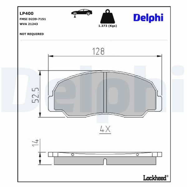 Bremsbelagsatz Scheibenbremse Delphi LP400 FüR Daihatsu Rocky F7 Soft Top F8 F70-image